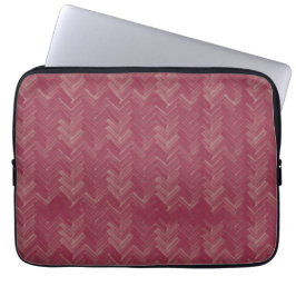 Funda Para Portátil Herringbone Chevron Pattern Luxurious Red