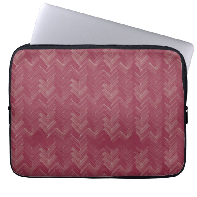 Funda Para Portátil Herringbone Chevron Pattern Luxurious Red (Frente)
