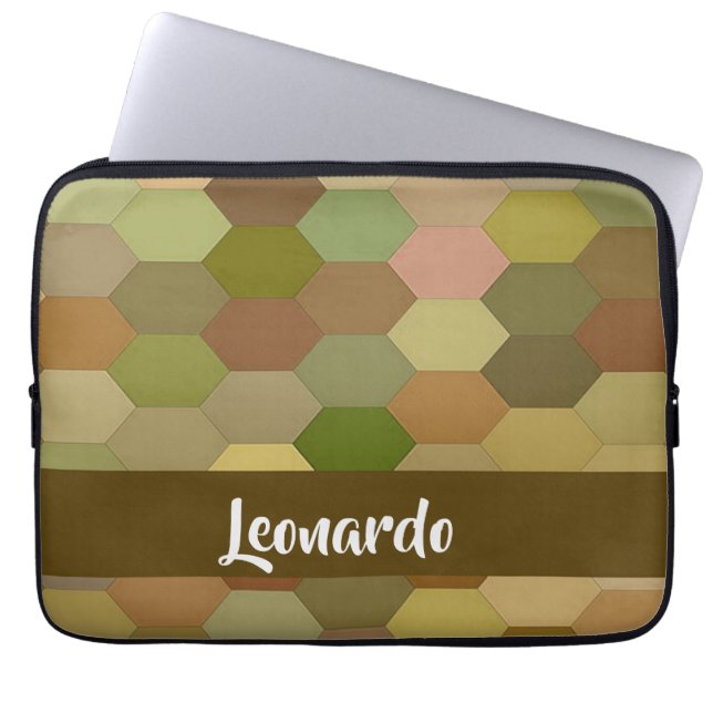 Funda Para Portátil hexágono marrón pavimentado (Frente)
