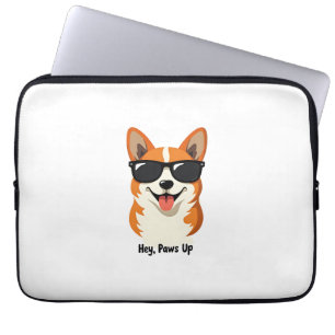 Funda Para Portátil Hey Vintage, Patas Arriba Corgi con Gafas Divertid