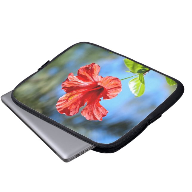 Funda Para Portátil Hibisco Rojo (Inferior anverso)