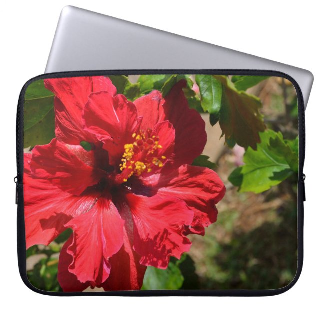 Funda para portátil Hibisco Rojo (Frente)