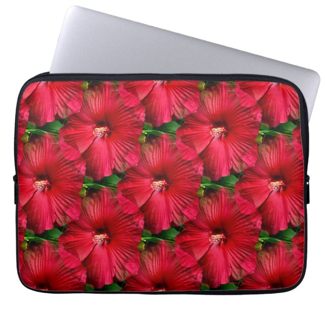 Funda Para Portátil Hibiscus Rojo......... (Frente)
