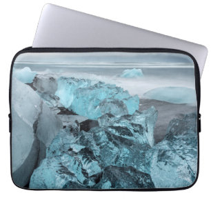 Funda Para Portátil Hielo azul en el paisaje marino de la playa, Islan