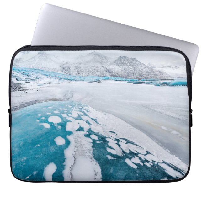 Funda Para Portátil hielo glaciar congelado, Islandia (Frente)