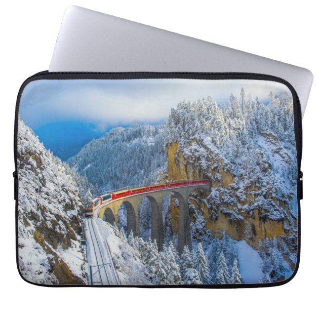 Funda Para Portátil Hielo y nieve | Bernina Express, Suiza (Frente)