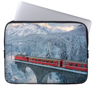 Funda Para Portátil Hielo y nieve   Red Bernina Express Train Suiza