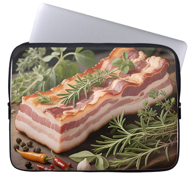 Funda Para Portátil Hierbas Bloque de Tocino Crujiente (Frente)