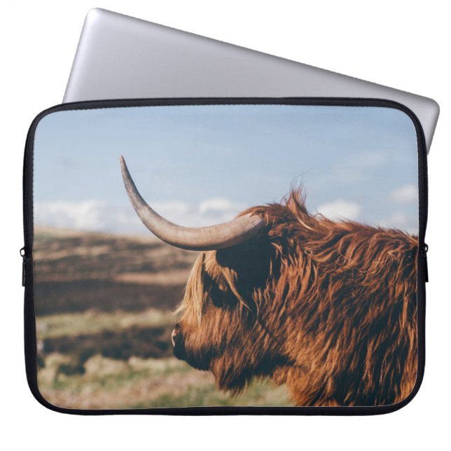 FUNDA PARA PORTÁTIL HIGHLAND COW (Frente)