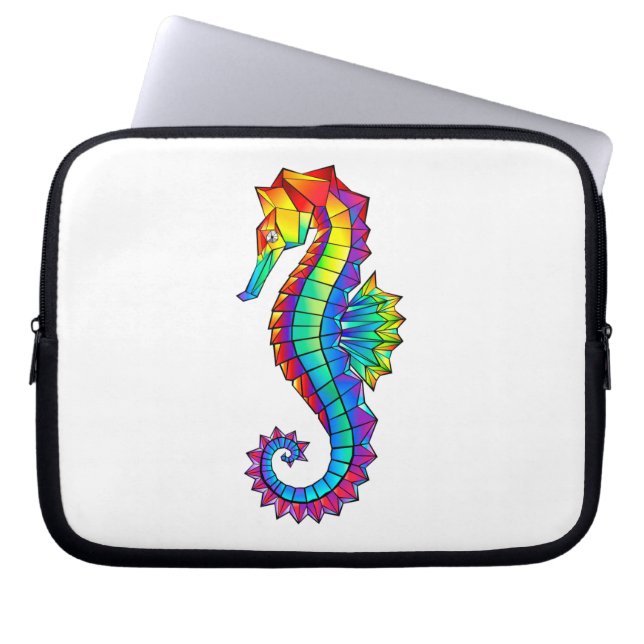 Funda Para Portátil Hipoahoría marino poligonal arcoiris (Frente)
