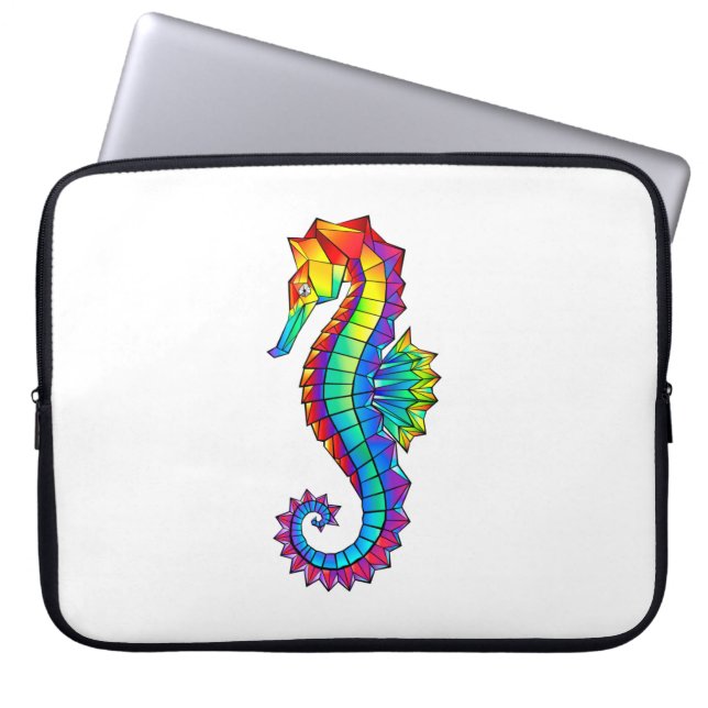 Funda Para Portátil Hipoahoría marino poligonal arcoiris (Frente)