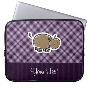 Funda Para Portátil Hipopótamo lindo; Púrpura