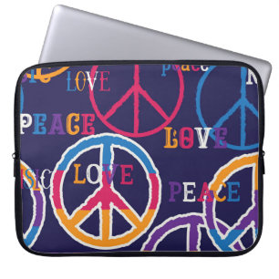 Funda Para Portátil Hippie Peace: Vibrante Diseño de Símbolo.
