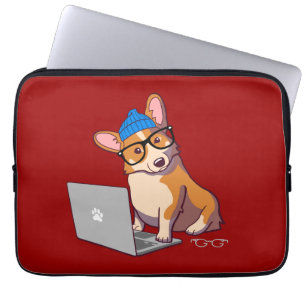 Funda Para Portátil Hipster Corgi 2 (sin texto)