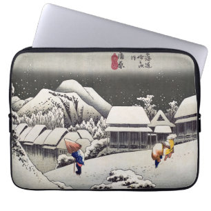 Funda Para Portátil Hiroshige Utagawa - Nieve nocturna en Kanbara