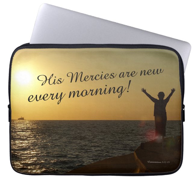 Funda Para Portátil His Mercies Are New Every Morning Laptop Sleeve (Frente)