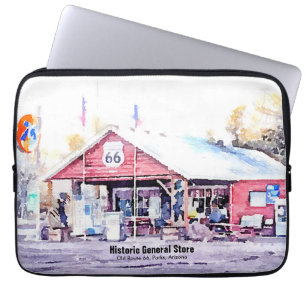 Funda Para Portátil Histórico Ruta 66, color de agua de la Tienda Gen