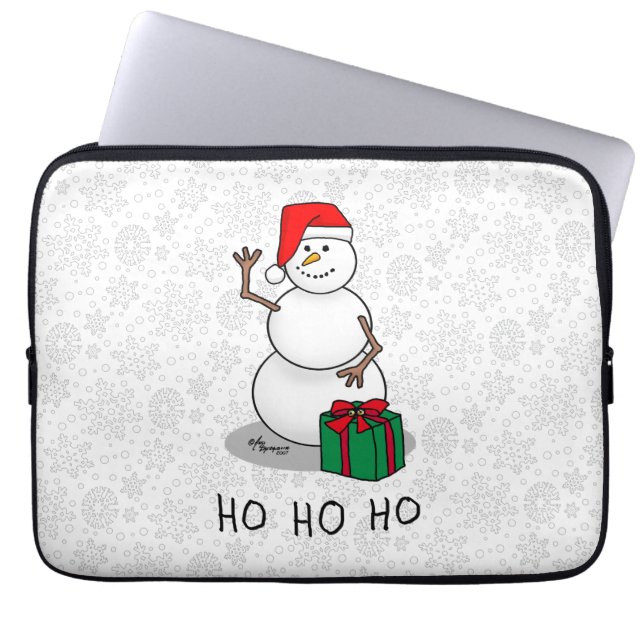 Funda Para Portátil Ho Ho Ho Ho Ho Feliz Navidad Santa Cute Snowman (Frente)