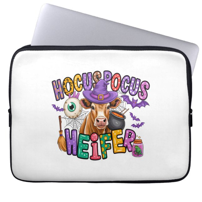 Funda Para Portátil Hocus Pocus Heifer Halloween Cow (Frente)