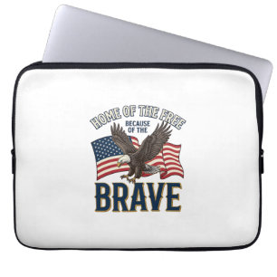 Funda Para Portátil Hogar del Águila Valiente Patriótica Camiseta Dise