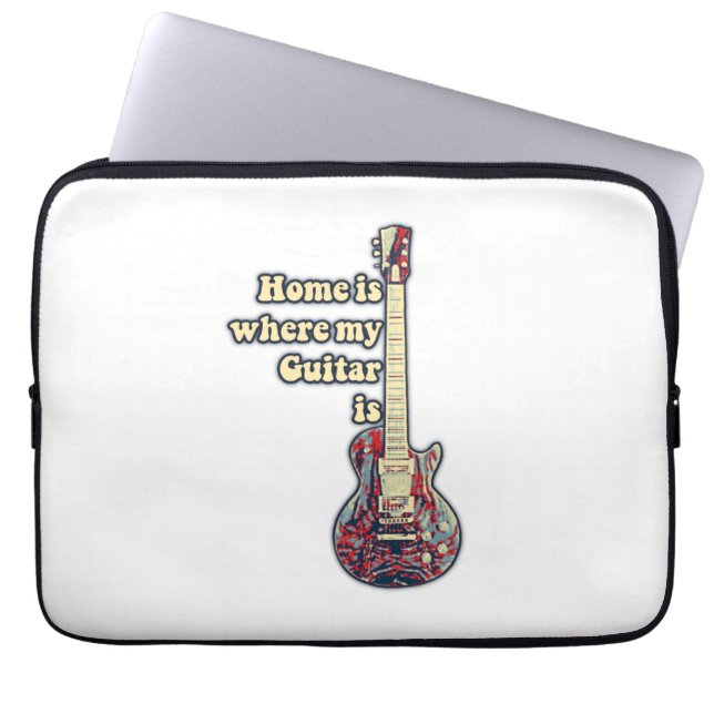 Funda Para Portátil Hogar es donde está mi guitarra. (Frente)