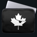 Funda Para Portátil Hoja de arce blanco y negro del pirata canadiense<br><div class="desc">Hoja de arce blanco y negro del pirata canadiense</div>