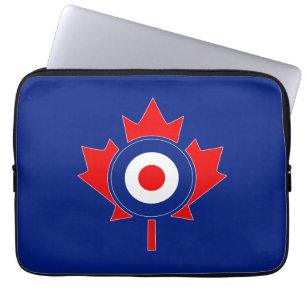 Funda Para Portátil Hoja de arce canadiense Roundel Mod azul marino