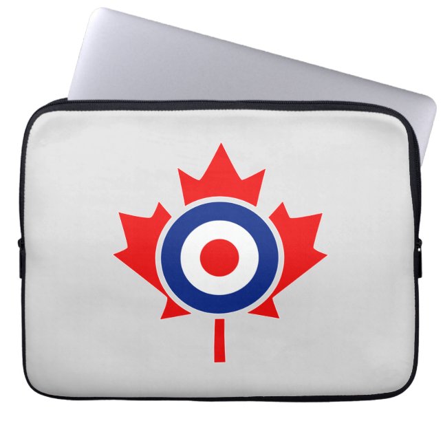 Funda Para Portátil Hoja de arce canadiense Roundel Mod BLUE (Frente)
