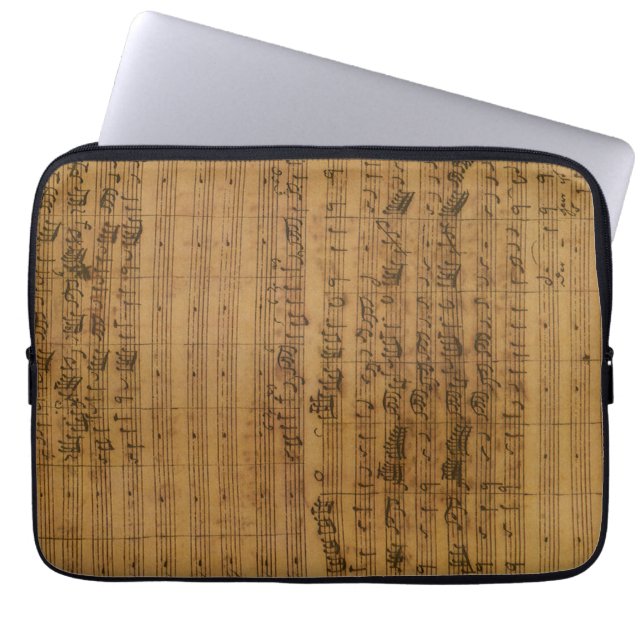 Funda Para Portátil Hoja de época de Johann Sebastian Bach (Frente)