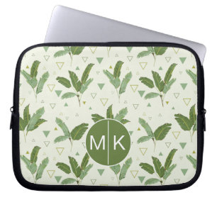 Funda Para Portátil Hoja del plátano con el monograma de los