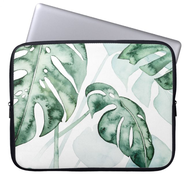 Funda Para Portátil Hoja dividida de palmas tropicales (Frente)