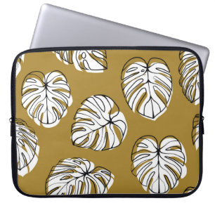 Funda Para Portátil Hoja Monstera, Patrón Textil Sin Marea.