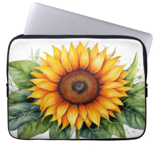 Funda Para Portátil hoja verde de girasol de agua mano