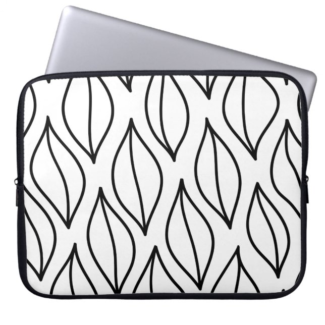 Funda Para Portátil Hojas abstractas. Estructura de época. Mar dibujad (Frente)