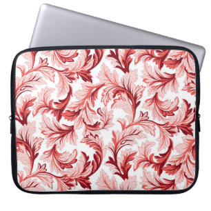 Funda Para Portátil Hojas barrocas de espiral vintage, decorativas.