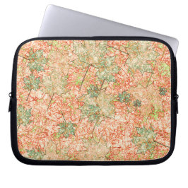 Funda Para Portátil Hojas de acápite abstractas en el suelo de coral r