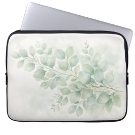 Funda Para Portátil Hojas de acuarela botánica Pastel Greenery