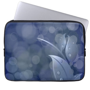 Funda Para Portátil Hojas de Bokeh Azul