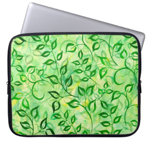 Funda Para Portátil Hojas de color de agua verde en un grupo de fondo 