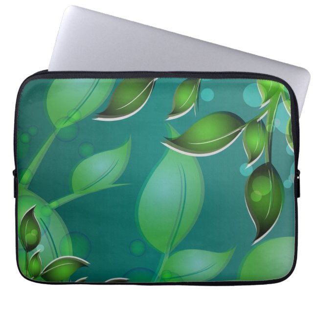 Funda Para Portátil Hojas de jardín frescas (Frente)