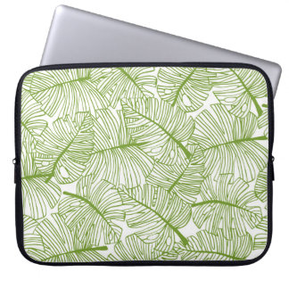 Funda Para Portátil Hojas de monstera, diseño floral sin fisuras.