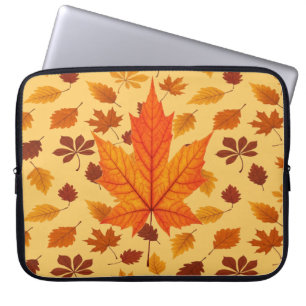 Funda Para Portátil Hojas de Otoño Doradas