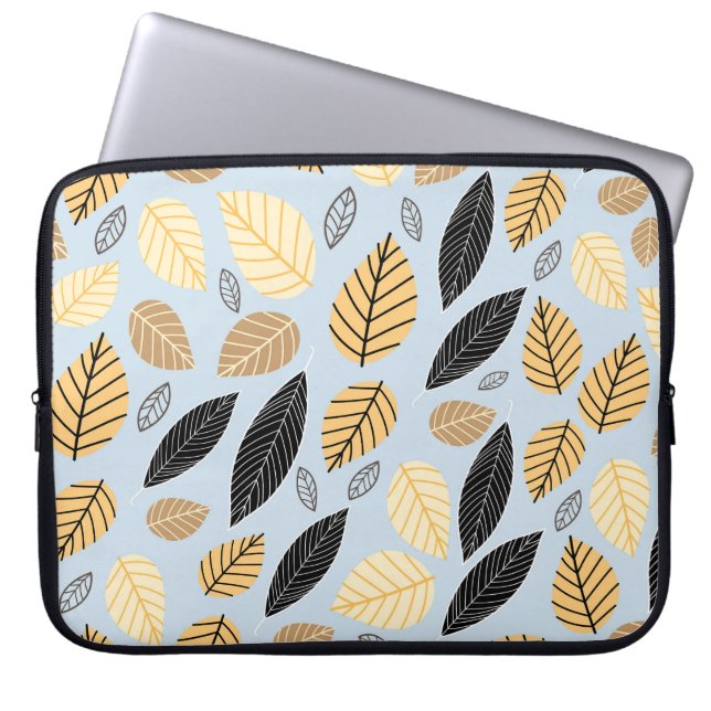 Funda Para Portátil Hojas de otoño: fondo azul sin foco (Frente)