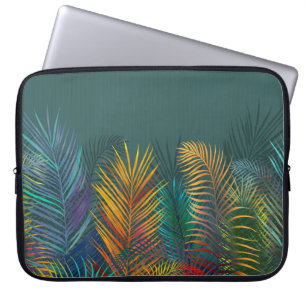 Funda Para Portátil Hojas de palma de color tropical. Hojas de neón ar