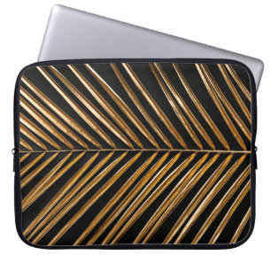 Funda Para Portátil Hojas de palma de dátil pintadas doradas cerradas