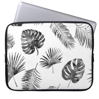 Funda Para Portátil Hojas de palma negras: inmaculadas.