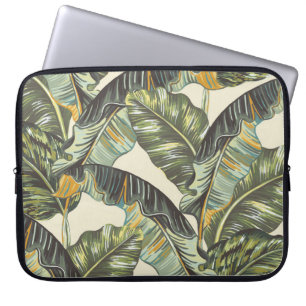 Funda Para Portátil Hojas de palma tropicales, vintag sin soldadura de