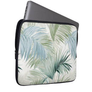 Funda Para Portátil Hojas de palmera verdes azules