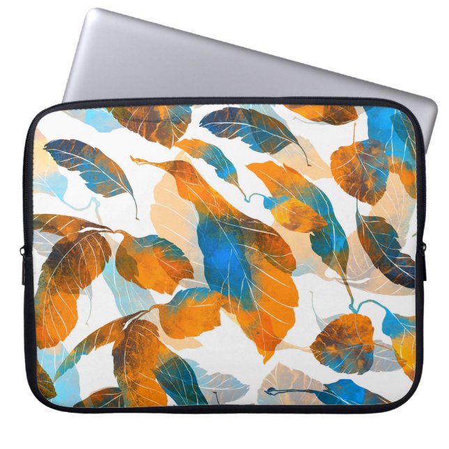 Funda Para Portátil Hojas de silueta: acuarela, pa digital sin costura (Frente)