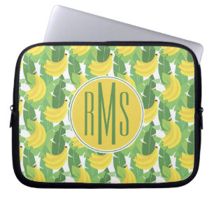 Funda Para Portátil Hojas del plátano y monograma del modelo el de